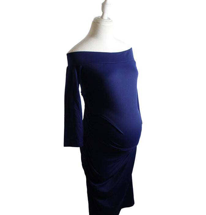 A Blue Long Sleeve Dresses from Susana Monaco in size L for maternity. (Front View)