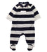 A Blue Onesies from Jacadi in size 0-3M for boy. (Front View)