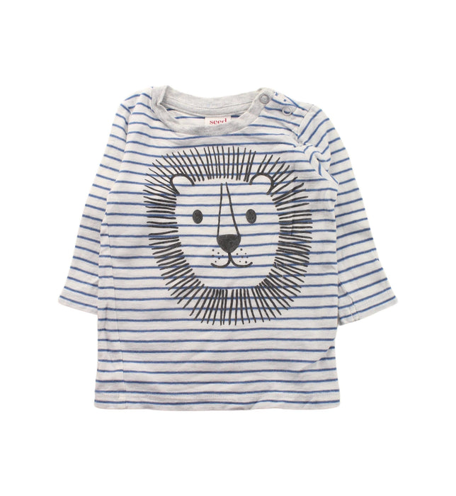 A Blue Long Sleeve T Shirts from Seed in size 0-3M for boy. (Front View)