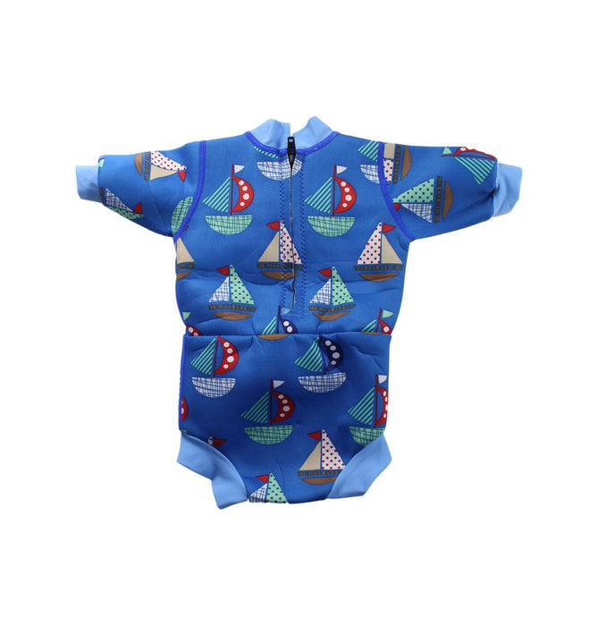 A Blue Wetsuits from Splash About in size 3-6M for boy. (Back View)