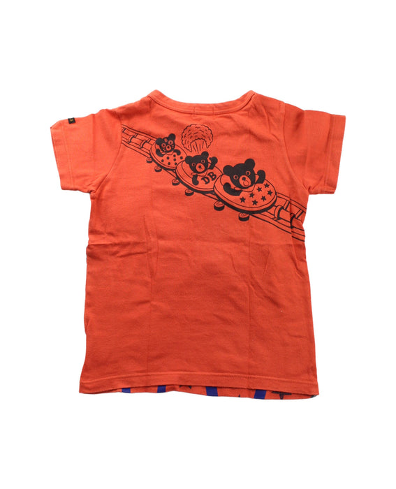 A Orange Short Sleeve T Shirts from Miki House in size 4T for boy. (Back View)