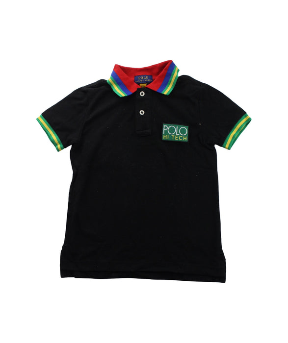 A Black Short Sleeve Polos from Polo Ralph Lauren in size 4T for boy. (Front View)