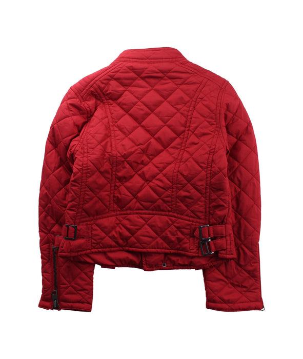 A Red Puffer/Quilted Jackets from Ralph Lauren in size 6T for girl. (Back View)