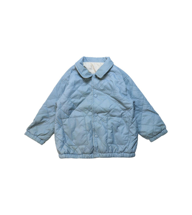 A Blue Puffer/Quilted Jackets from Minkmui in size 3T for neutral. (Front View)