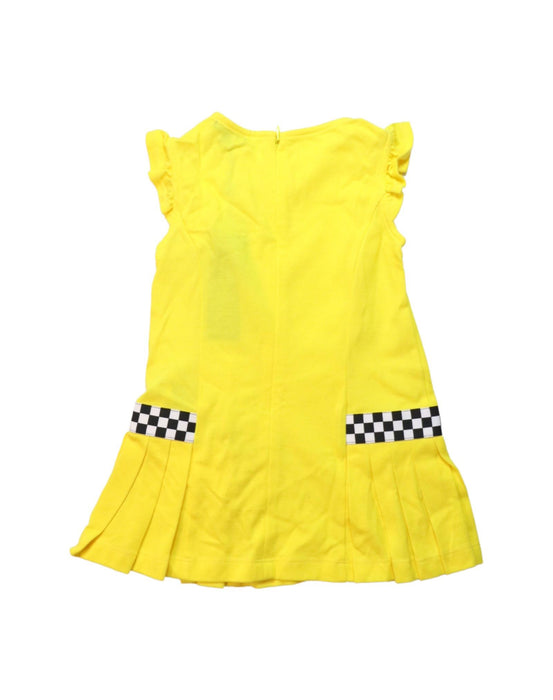 A Yellow Sleeveless Dresses from Ferrari in size 18-24M for girl. (Back View)
