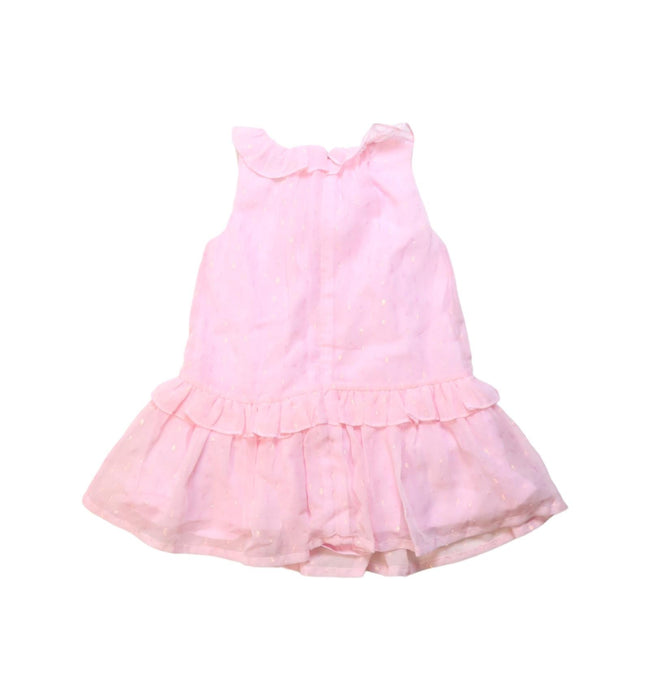 A Pink Sleeveless Dresses from Chickeeduck in size 18-24M for girl. (Back View)