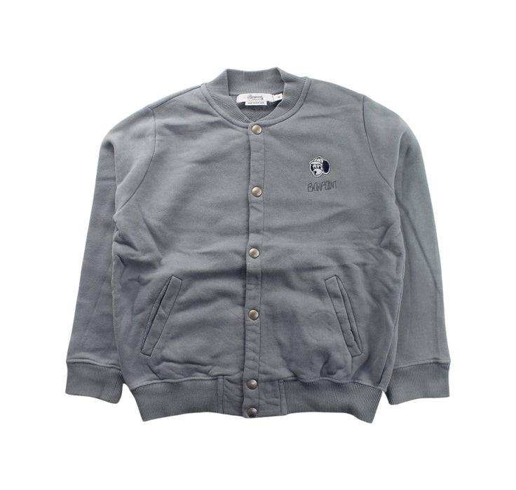 A Grey Zippered Sweatshirts from Bonpoint in size 6T for boy. (Front View)