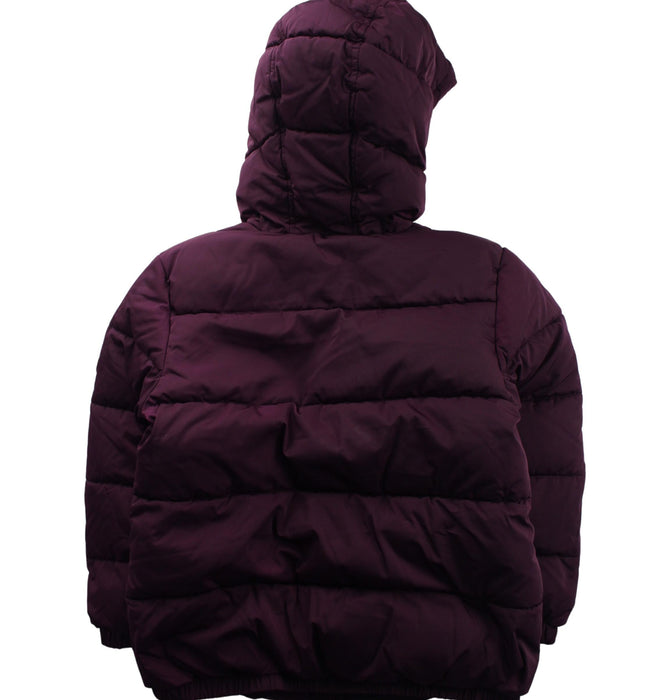 A Burgundy Puffer/Quilted Jackets from Petit Bateau in size 6T for neutral. (Back View)
