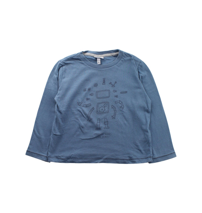 A Blue Long Sleeve T Shirts from Knot in size 4T for boy. (Front View)