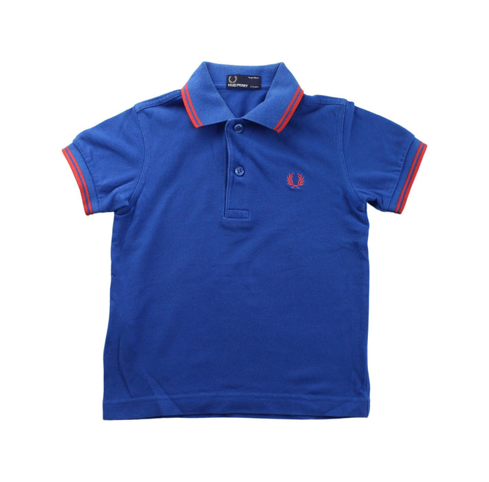 A Blue Short Sleeve Polos from Fred Perry in size 2T for boy. (Front View)