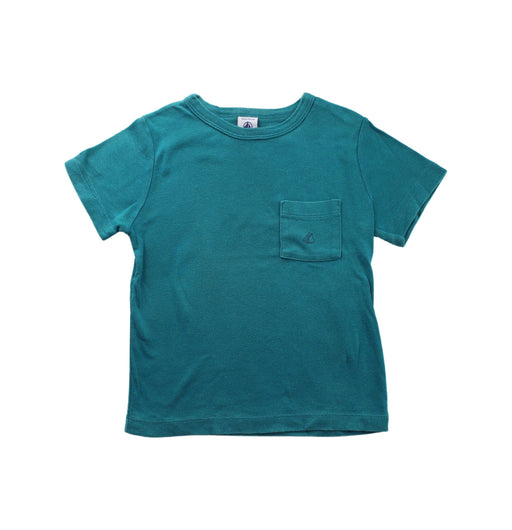 A Teal Short Sleeve T Shirts from Petit Bateau in size 4T for boy. (Front View)