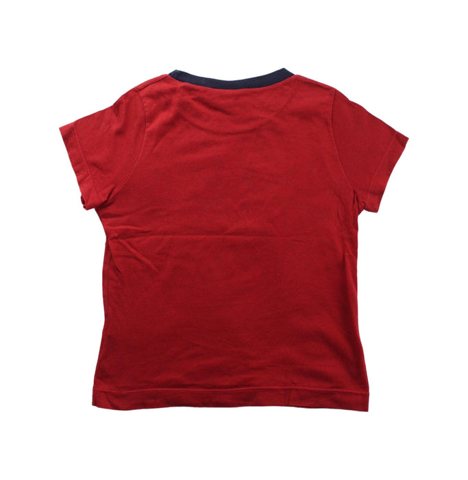 A Red Short Sleeve T Shirts from Petit Bateau in size 4T for girl. (Back View)