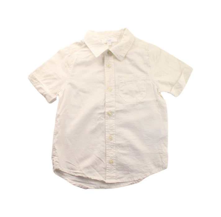 A White Short Sleeve Shirts from Jacadi in size 4T for boy. (Front View)