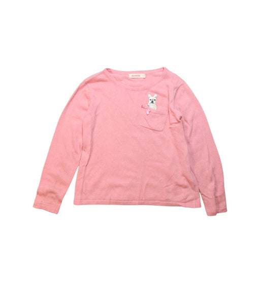 A Pink Long Sleeve T Shirts from Momonittu in size 8Y for girl. (Front View)