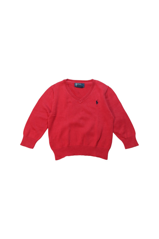 A Red Knit Sweaters from Polo Ralph Lauren in size 2T for boy. (Front View)