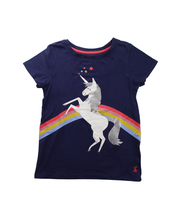 A Blue Short Sleeve T Shirts from Joules in size 7Y for girl. (Front View)