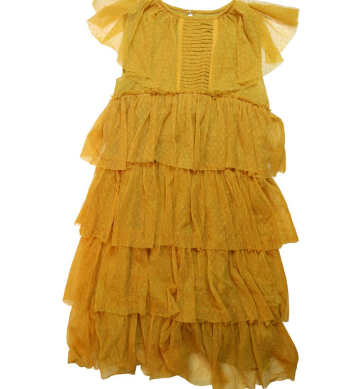A Yellow Short Sleeve Dresses from Velveteen in size 10Y for girl. (Front View)