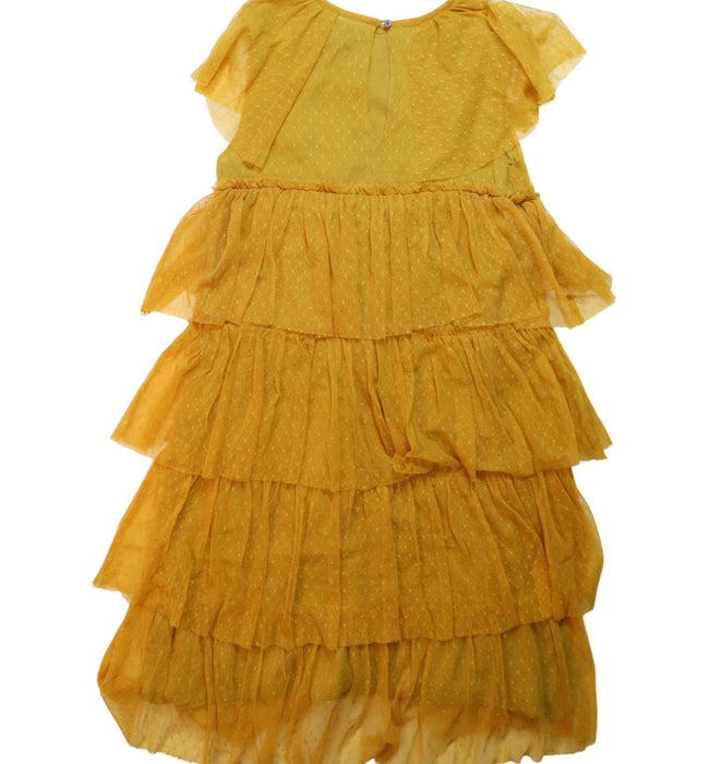 A Yellow Short Sleeve Dresses from Velveteen in size 10Y for girl. (Back View)