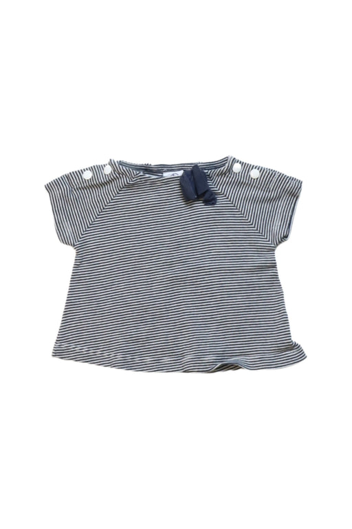 A Black Short Sleeve Tops from Petit Bateau in size 0-3M for girl. (Front View)