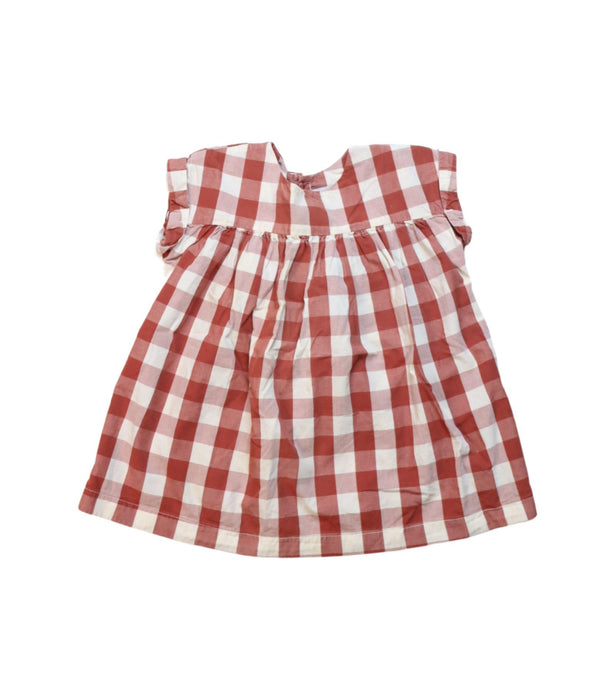 A Red Short Sleeve Dresses from Petit Bateau in size 6-12M for girl. (Front View)