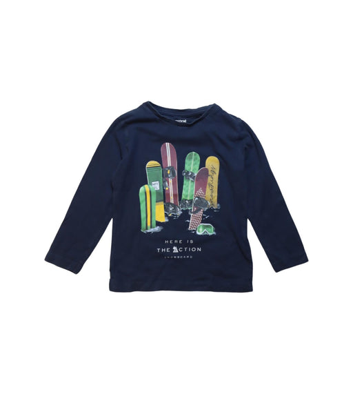 A Navy Long Sleeve T Shirts from Mayoral in size 4T for boy. (Front View)