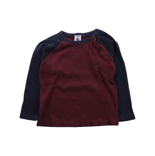 A Blue Long Sleeve T Shirts from Petit Bateau in size 2T for boy. (Front View)