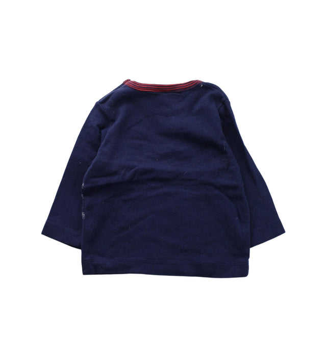 A Blue Long Sleeve T Shirts from Petit Bateau in size 3-6M for boy. (Back View)
