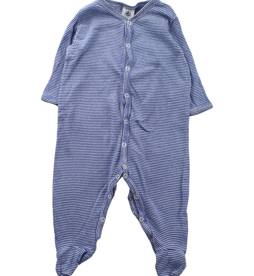 A Blue Onesies from Petit Bateau in size 3-6M for boy. (Front View)