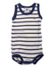 A Blue Sleeveless Bodysuits from Petit Bateau in size 3-6M for boy. (Front View)