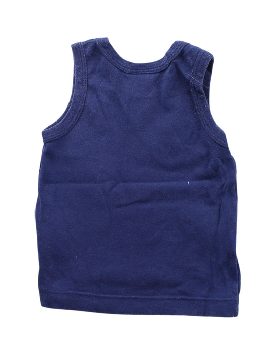 A Blue Sleeveless T Shirts from Petit Bateau in size 3-6M for boy. (Back View)