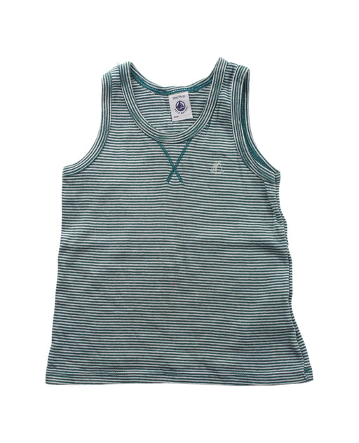 A Green Sleeveless T Shirts from Petit Bateau in size 3T for girl. (Front View)