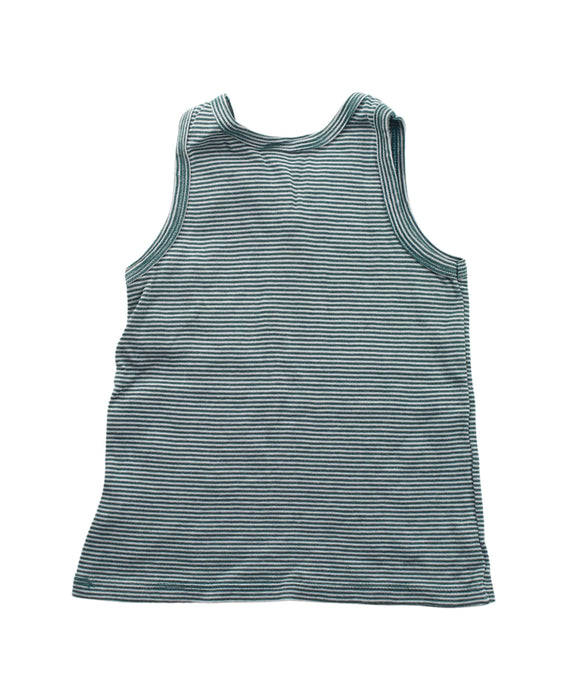 A Green Sleeveless T Shirts from Petit Bateau in size 3T for girl. (Back View)