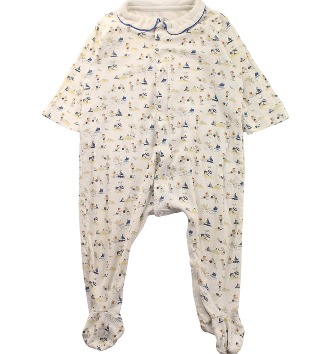 A White Onesies from Petit Bateau in size 3-6M for boy. (Front View)