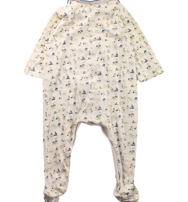 A White Onesies from Petit Bateau in size 3-6M for boy. (Back View)