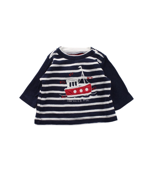 A Blue Long Sleeve T Shirts from Weekend à la mer in size 0-3M for boy. (Front View)