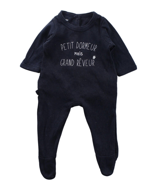 A Blue Onesies from Vertbaudet in size 0-3M for boy. (Front View)