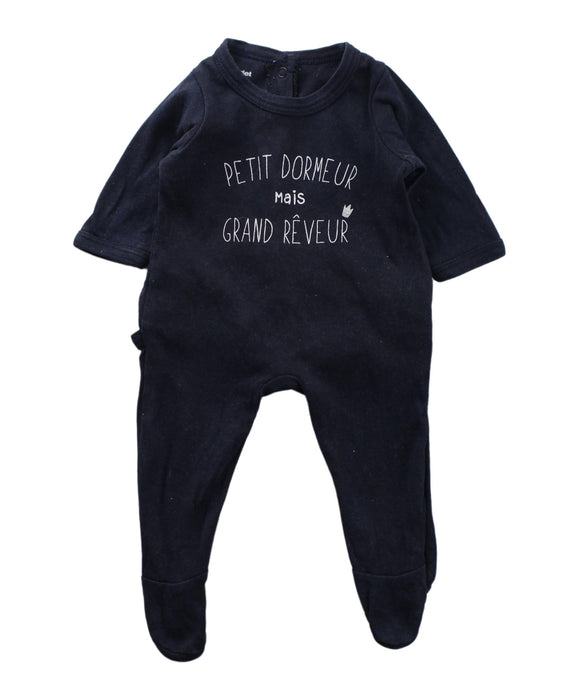 A Blue Onesies from Vertbaudet in size 0-3M for boy. (Front View)