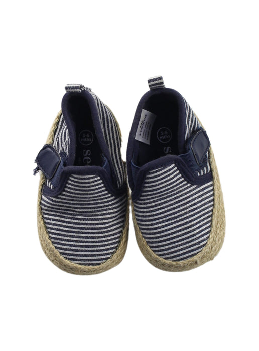 A Blue Slip Ons from Seed in size 3-6M for boy. (Back View)