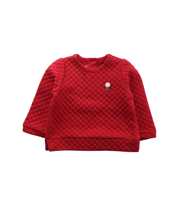 A Red Crewneck Sweatshirts from Absorba in size 12-18M for girl. (Front View)