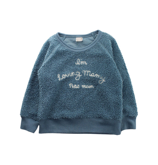 A Blue Crewneck Sweatshirts from Petit Main in size 2T for girl. (Front View)
