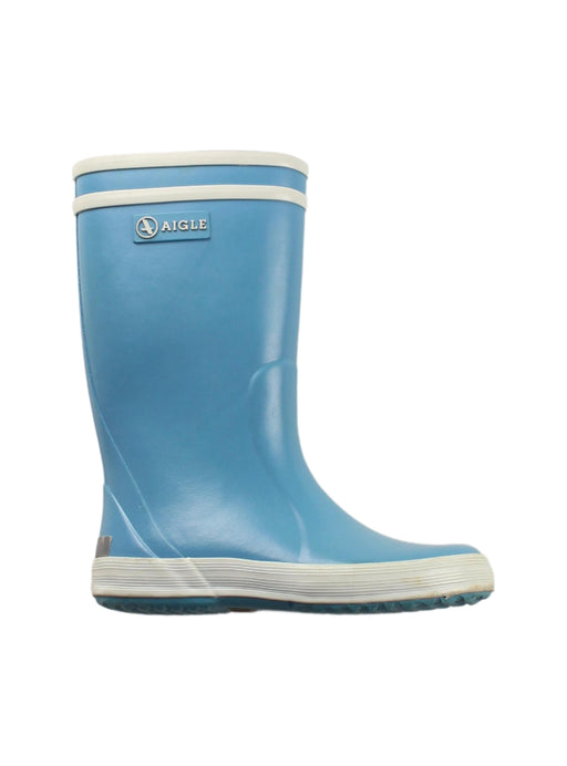 A Blue Rain Boots from Aigle in size 5T for boy. (Front View)