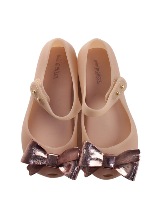 A Pink Flats from Mini Melissa in size 4T for girl. (Back View)