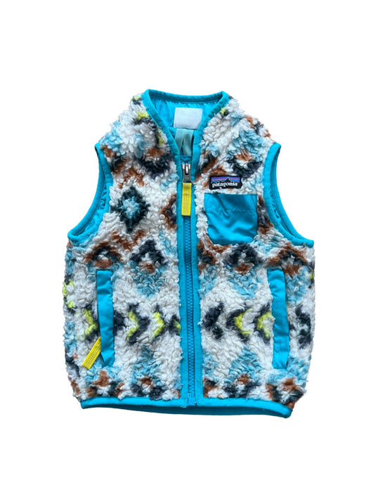 A Blue Outerwear Vests from Patagonia in size 6-12M for neutral. (Front View)