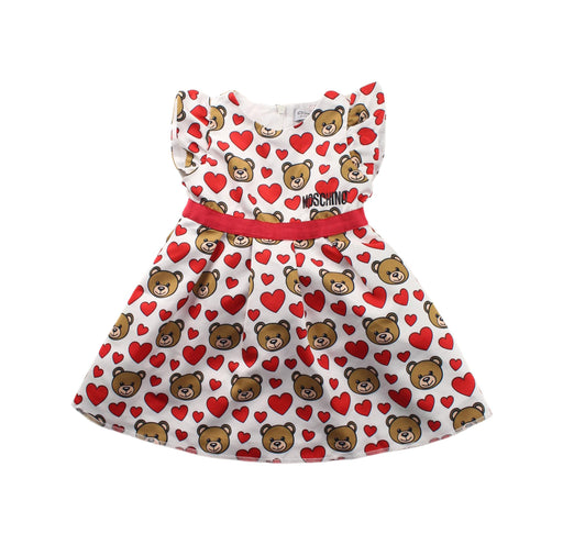 A White Short Sleeve Dresses from Moschino in size 6-12M for girl. (Front View)