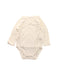 A White Long Sleeve Bodysuits from Mori in size 0-3M for neutral. (Front View)