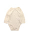 A White Long Sleeve Bodysuits from Mori in size 0-3M for neutral. (Front View)