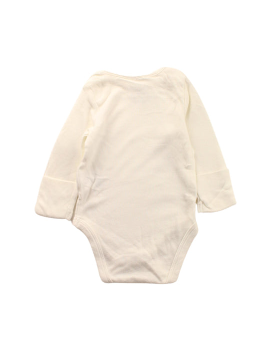 A White Long Sleeve Bodysuits from Mori in size 0-3M for neutral. (Back View)