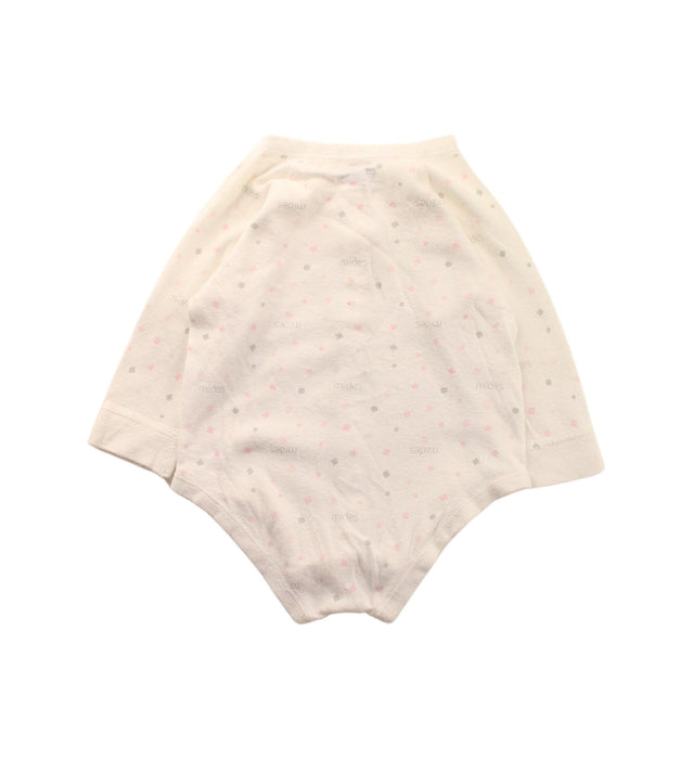 A White Long Sleeve Bodysuits from Mides in size 6-12M for girl. (Back View)