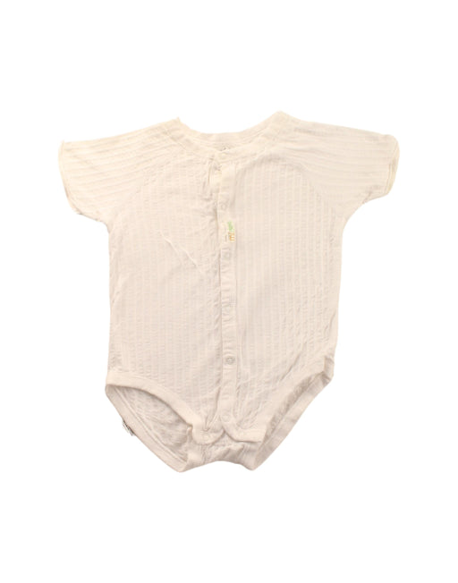 A White Short Sleeve Bodysuits from Mides in size 6-12M for neutral. (Front View)