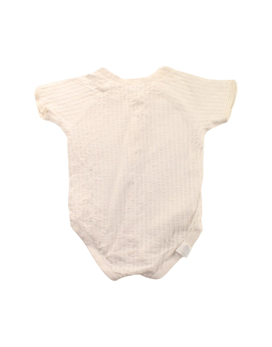 A White Short Sleeve Bodysuits from Mides in size 6-12M for neutral. (Back View)